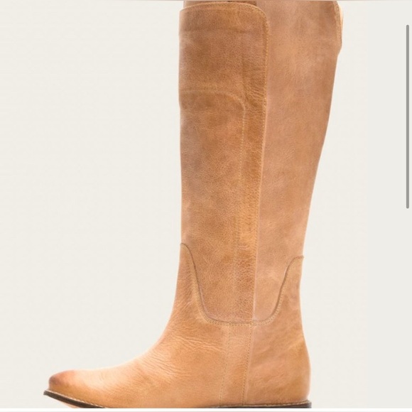 Frye Womens Paige Tall Riding Boots Weathered Distressed Burnished Tan Size 6.5 - Picture 4 of 16